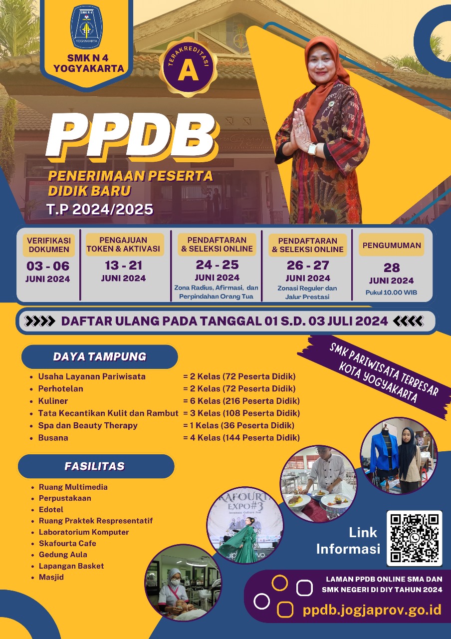 Penerimaan Peserta Didik Baru Tahun Ajaran 2024/2025 SMKN 4 Yogyakarta
